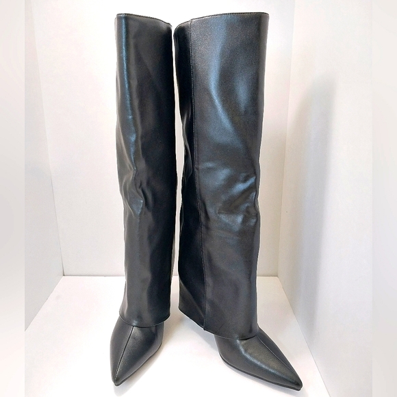 Stiletto Knee High Cuff Boots, NEW, Size EUR‎ 41|US 10.5 - Picture 1 of 11